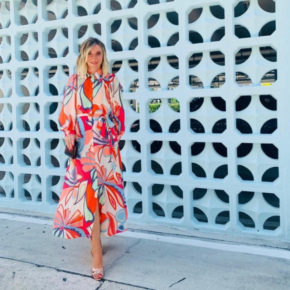 ALEXIS FOR TARGET FLORAL LONG SLEEVE ROBE DRESS